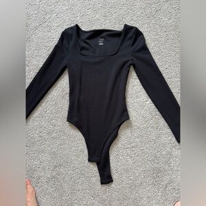 a new day Black Square Neck Bodysuit